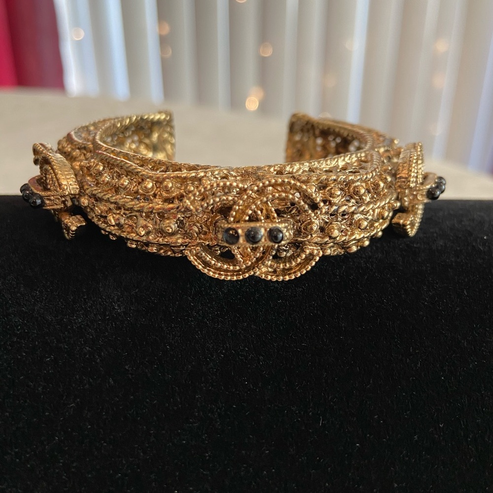 CHANEL gold-tone bangle bracelet